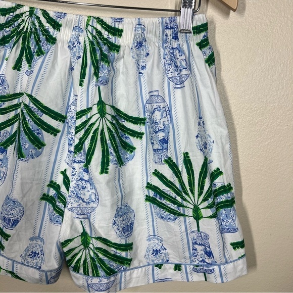 8 Oak Lane Womens Ginger Jar Palm Printed Cotton Pajama Shorts Drawstring Waist - Picture 6 of 6